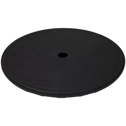 19.75" Black Outdoor Umbrella Table Tray