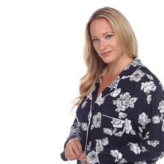 Plus Size Long Sleeve Floral Pajama Set