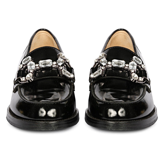 Livia Black Abrasivato Leather Loafer