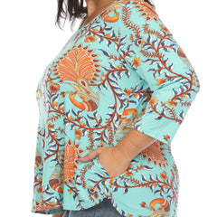 Plus Size Vibrant Boho Swing Top