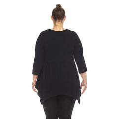 Plus Size Empire Waist V-Neck Tunic Top