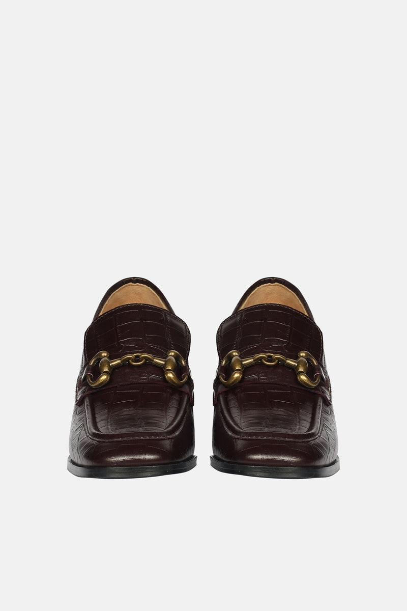  Saint G Isha Croco - Heeled Loafers - Dark Cherry - Bonton