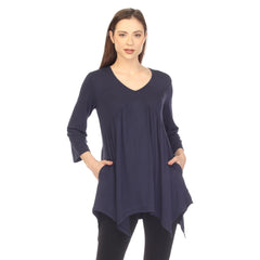 Women's Empire Waist V-Neck Tunic Top