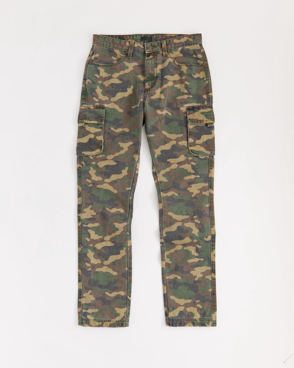  Reason Clothing Workwear Camo Cargo Pants - Olive Green - OLIVE GREEN - Bonton