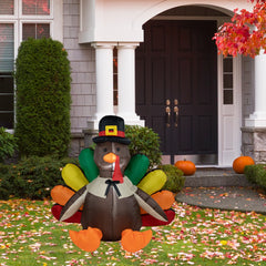 Lighted Inflatable Fall Harvest Turkey Outdoor Decoration - 4"