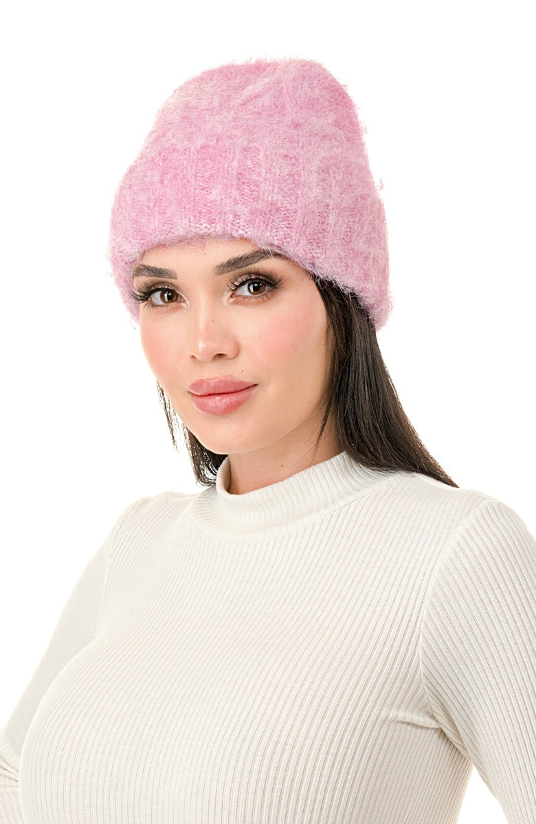  Marcus Adler Fuzzy Hair Beanie - Pink - Bonton