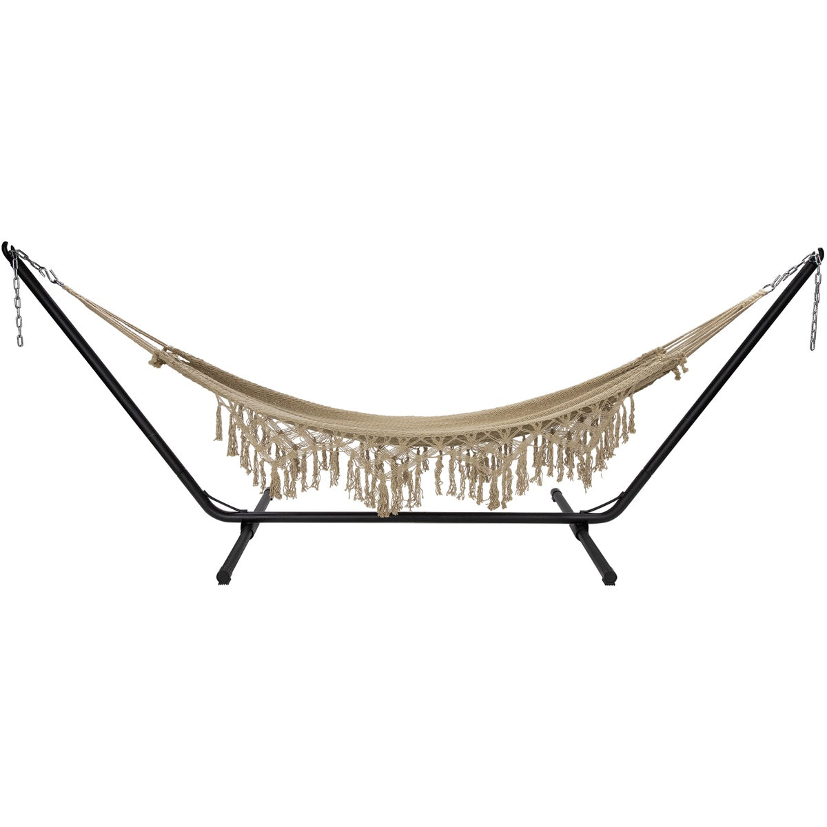  Northlight Macrame Hammock With Patterned Tassels - 78