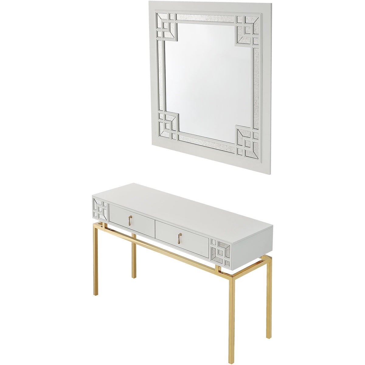  Dynasty Wall Mirror and Console Table - Mirror - Bonton