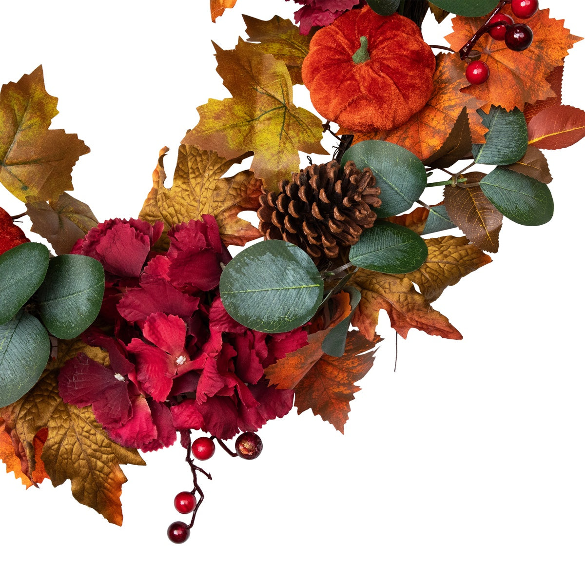  Northlight Fall Harvest Artificial Floral and Pinecone Wreath - 22