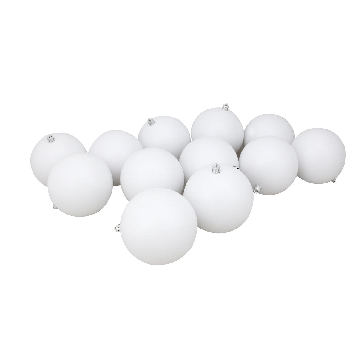  Northlight 12ct Winter White Shatterproof Matte Christmas Ball Ornaments 4