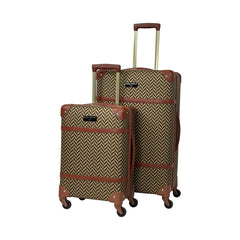 NEW! Kathy Ireland Vintage Trunk 2-Piece Hardside Luggage Set