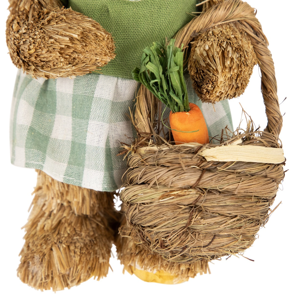  Northlight Sisal Easter Bunny Rabbit Spring Figure With Carrot Basket - 10.5