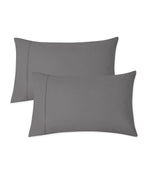 Organic Cotton 300TC Percale Pillowcases Set of 2 Dark Gray