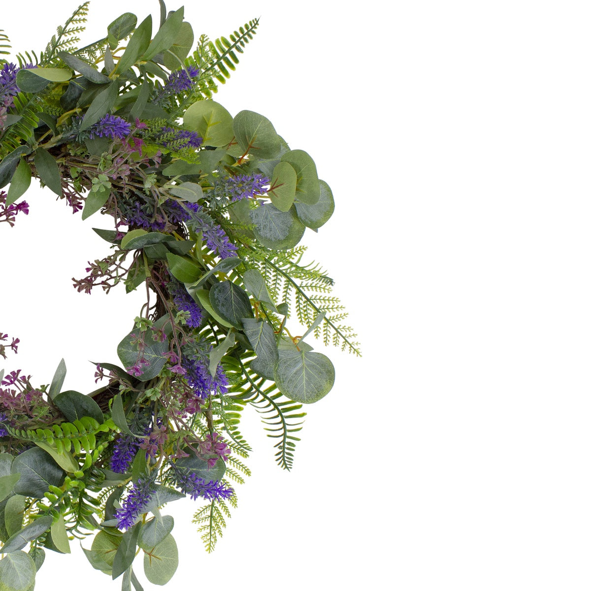  Northlight Lavender and Mixed Foliage Artificial Floral Spring Wreath  Purple and Green - 22-Inch - Default Title - Bonton