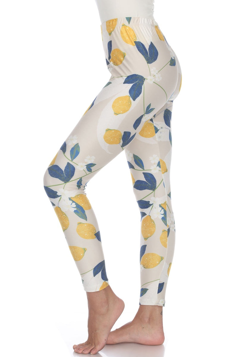  White Mark Super Soft Tropical Printed Leggings - one size - Bonton