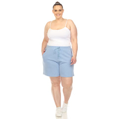 Plus Size Super Soft Drawstring Waistband Sweat Short