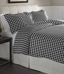 Solid & Print Flannel Duvet Sets White