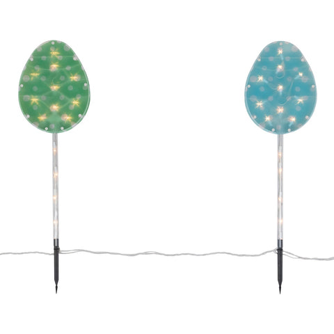 Easter Egg Pathway Marker Lawn Stakes - 28.5" - Set of 4