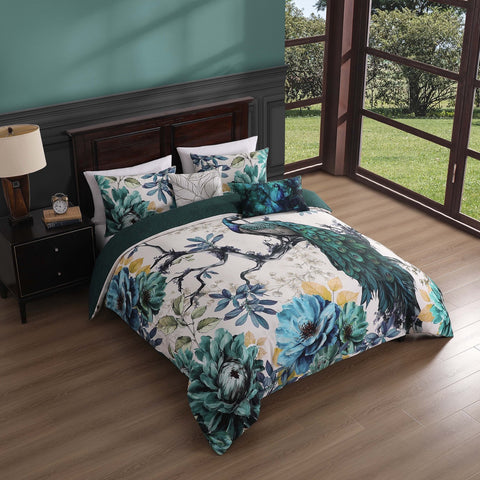 Bebejan Peacock Jardin 5 Piece Reversible Comforter Set