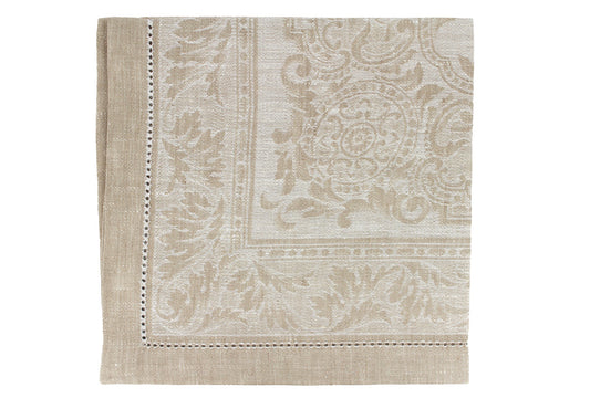 Arboretum Set of 6 Linen Napkins - Ivory and Taupe