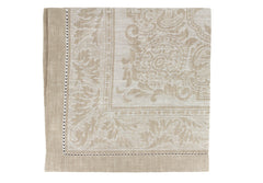 French Home Linen Set of 6 Arboretum Napkins - Ivory and Taupe