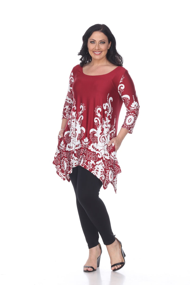  White Mark Plus Size Yanette Tunic Top - 1X - Bonton