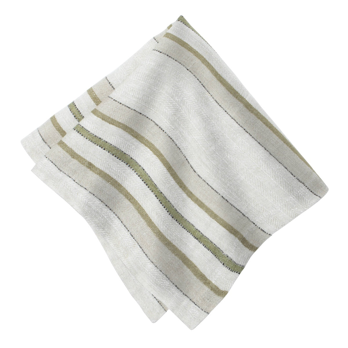  Caravan Trio Stripe Napkins 20x20 - Set of 4 - Natural Olive - Bonton