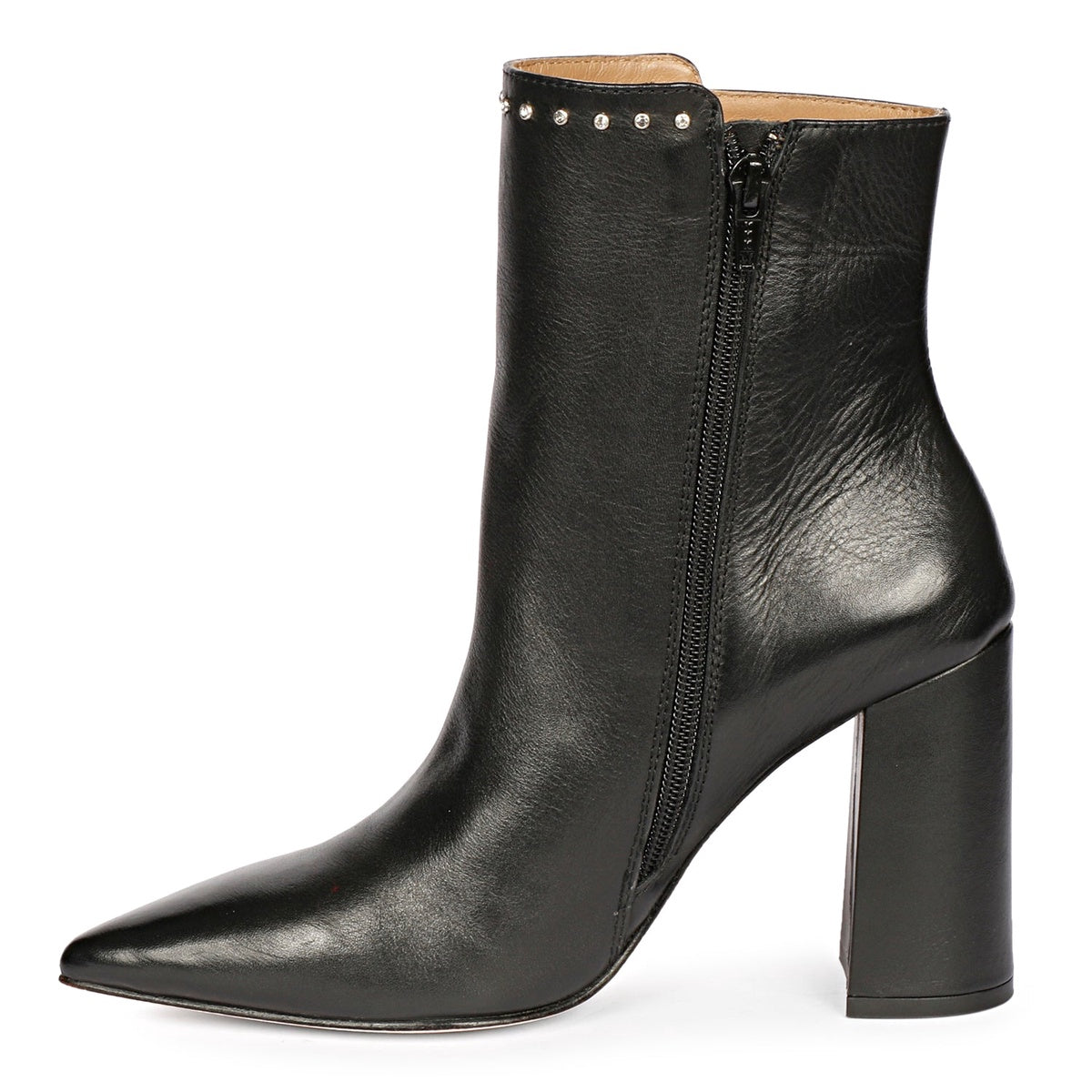 Saint G Fia Black Leather Ankle Boots - BLACK - Bonton