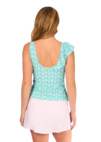 Cote D`Azur Ruffle Tankini Top