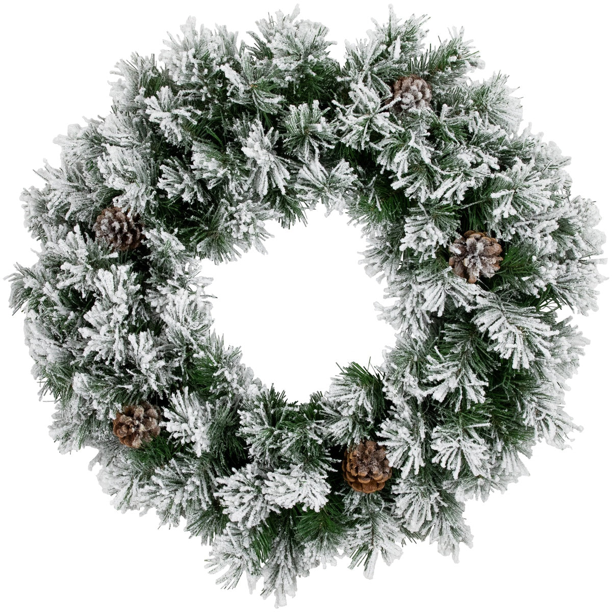  Northlight Snowy Flocked Angel Pine With Pine Cones Artificial Christmas Wreath - 24