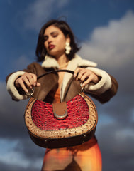 Jain Croc-Embossed Shoulder Bag