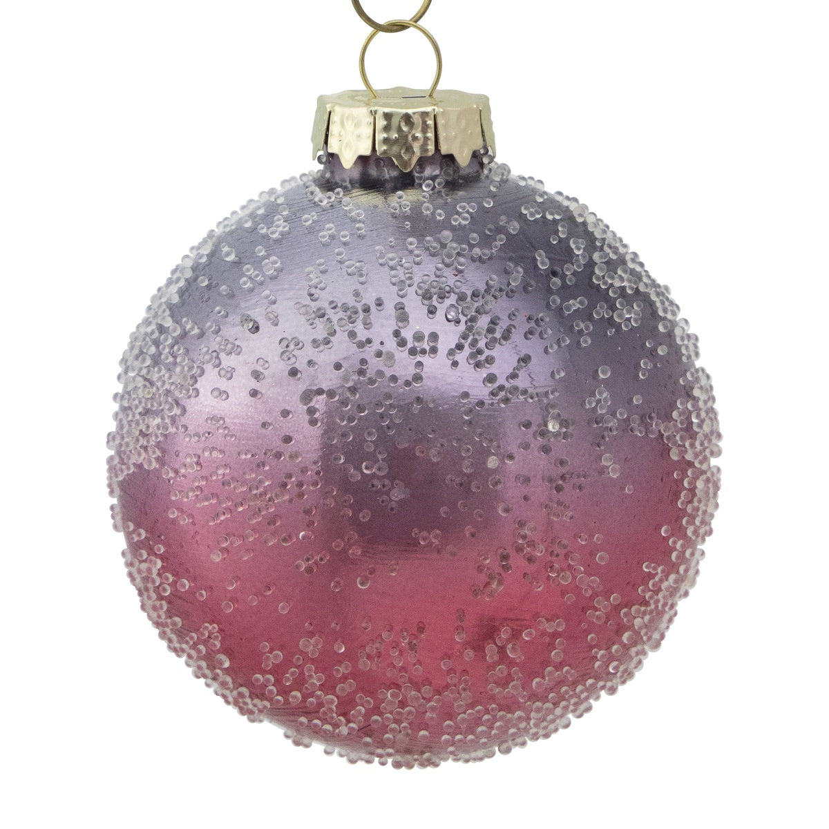  Northlight 4ct Pink and Grey Ombre Hand Blown Textured Glass Ball Christmas Ornaments 3.25