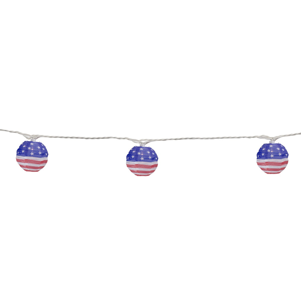  Northlight American Flag Paper Lantern Patriotic Patio Lights - 8.5' - White Wire - 10ct - Default Title - Bonton