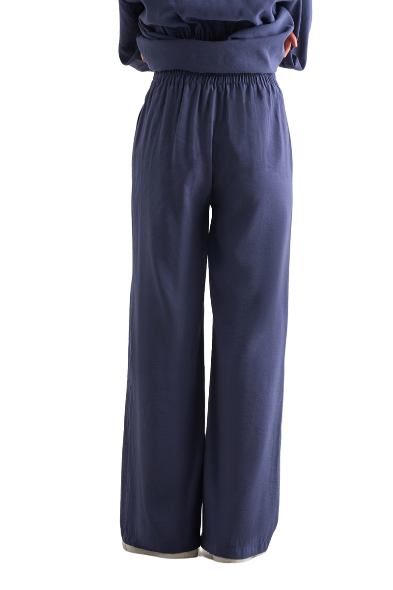 Mizalle Light Weight Elastic Trousers - Pants - Indigo - Bonton