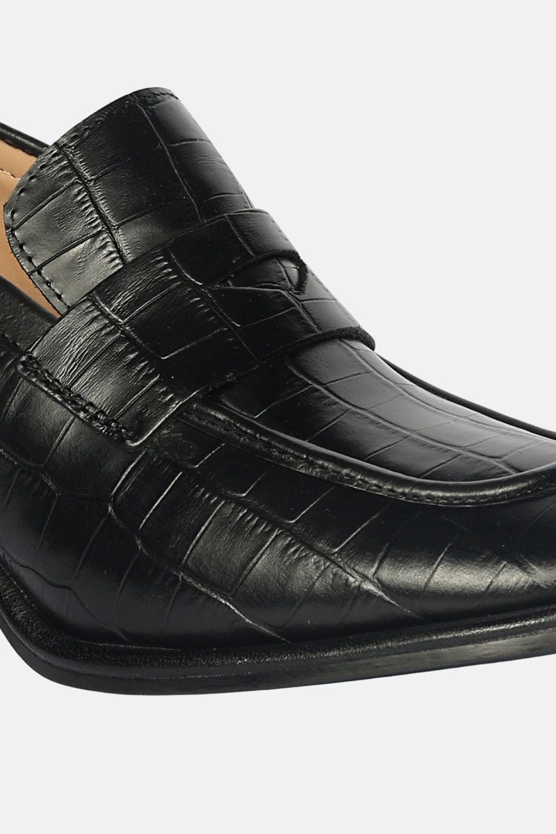  Saint G Viviana Croco - Heel Loafers - Black - Bonton