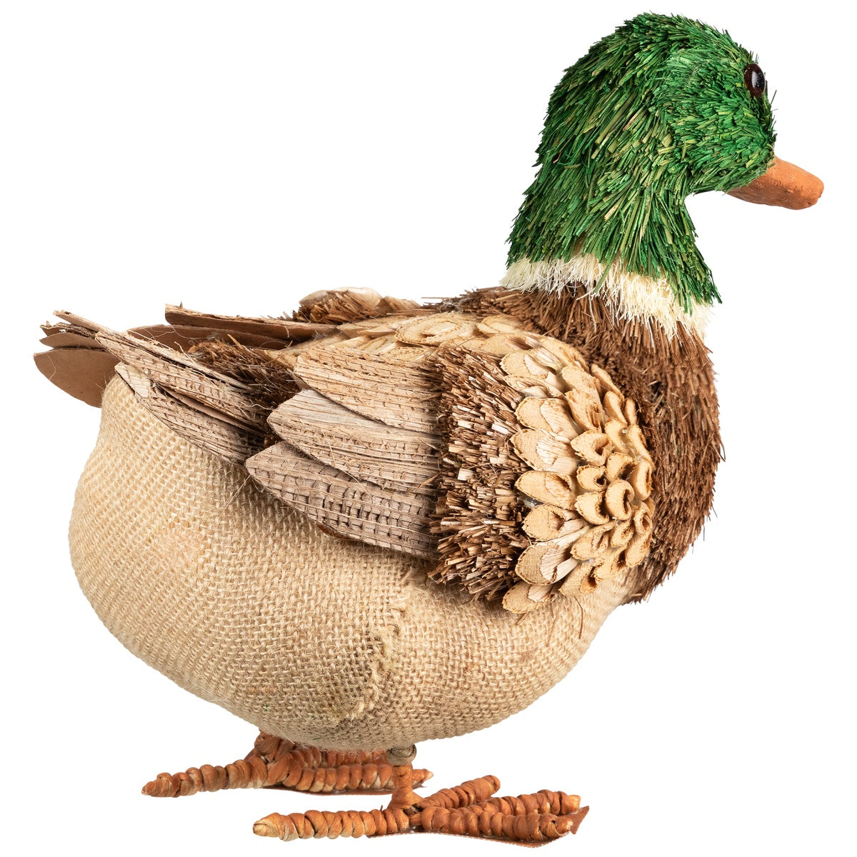  Northlight Standing Woodland Burlap Duck Spring Figure - 11.5