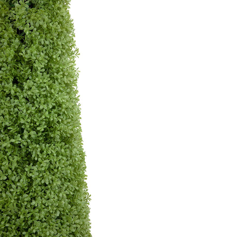 4' Artificial Boxwood Cone Topiary Tree With Round Pot  Unlit
