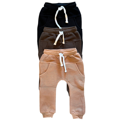 Onyx Waffle Knit Joggers