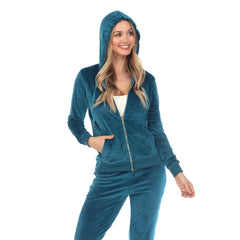 Women's 2 Piece Velour Tracksuit Set