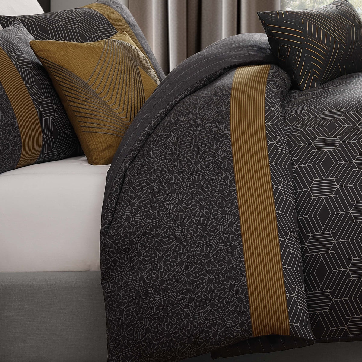 Bebejan Bebejan Golden Hex 5 Piece Reversible Comforter Set - QUEEN - Bonton