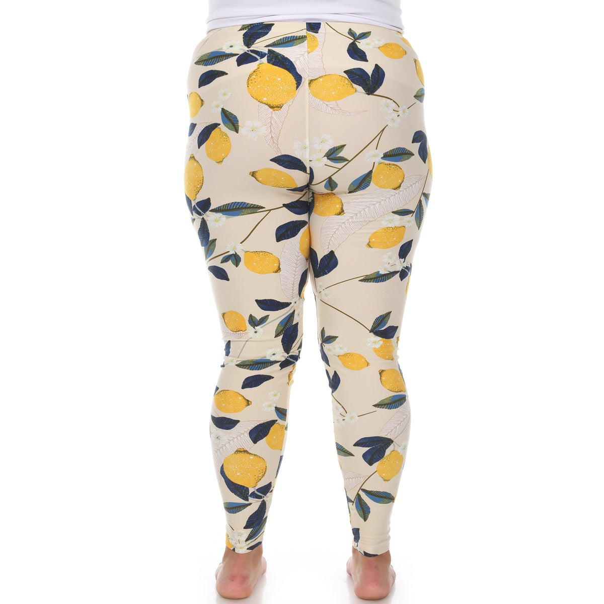  White Mark Plus Size Super Soft Tropical Printed Leggings - one size - Bonton