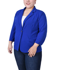 Plus Size 3/4 Sleeve Scuba Crepe Jacket