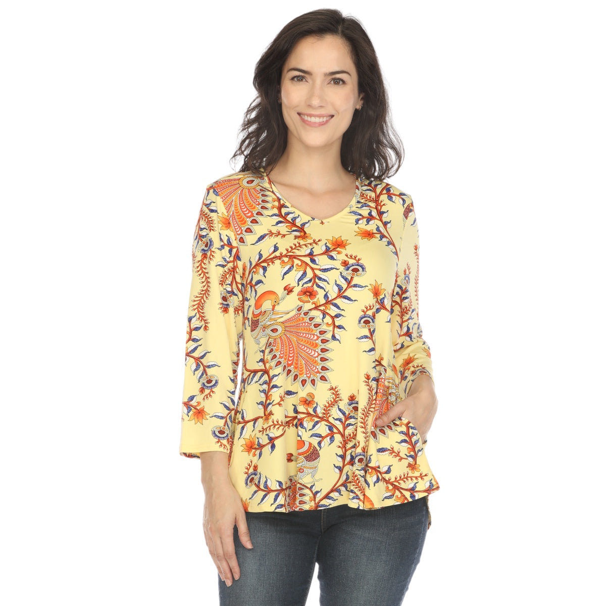  White Mark Women's Vibrant Boho Swing Top - S - Bonton