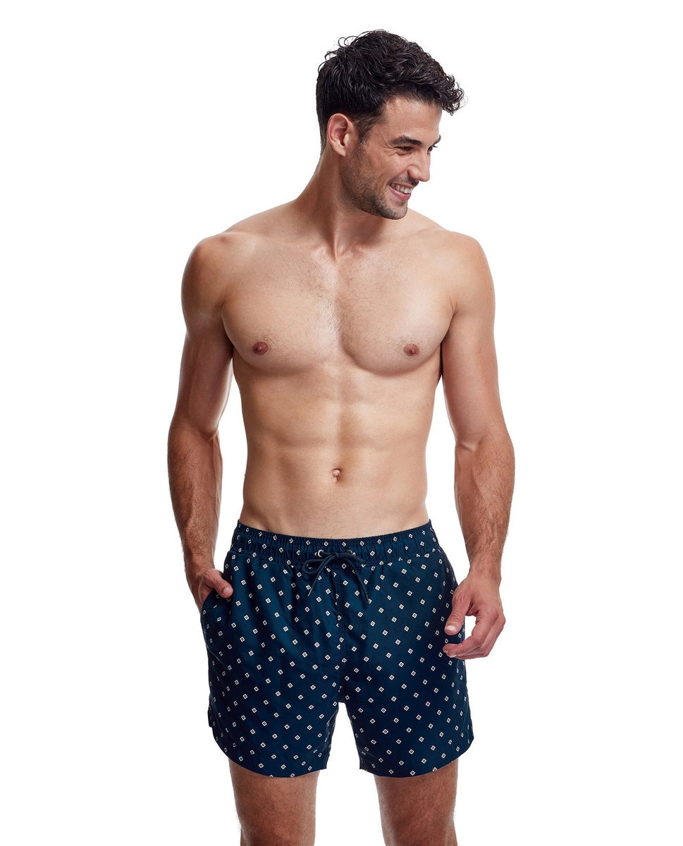  Gottex Men 5-Inch Swim Trunks - GOTTEX MEN NAUTICAL NAVY AND KHAKI - Bonton