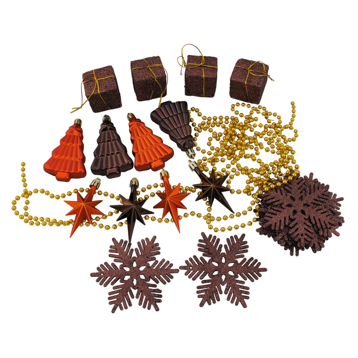  Northlight 125ct Chocolate Brown and Burnt Orange Shatterproof 4-Finish Christmas Ornaments 5.5