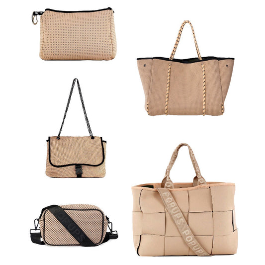 Icon Tote + Camera Bag + Flap Crossbody + Everyday Tote + Pouch - Tan