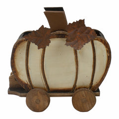 Fall Harvest Wooden Pumpkin Cart Decoration - 10.5"