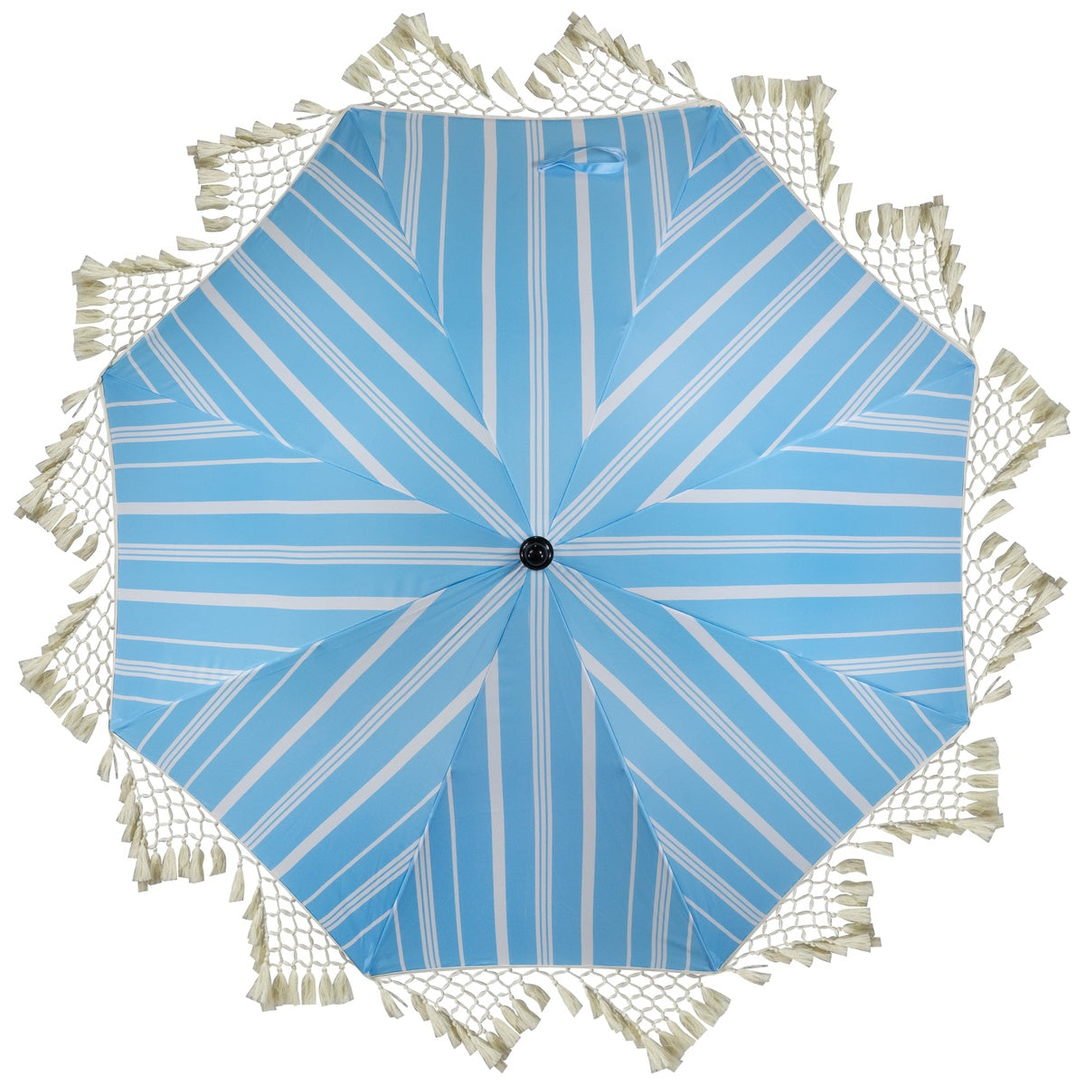  Northlight Striped Outdoor Beach Market Umbrella With Tilt - 6.5' - Sky Blue and White - Default Title - Bonton