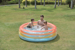 6.5' Inflatable Multi Color 3 Ring Transparent Swimming Pool