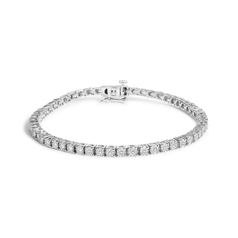 .925 Sterling Silver 1/2 Cttw Lab Grown Diamond Illusion-Set Miracle Plate Tennis Bracelet (G-H Color, Si1-Si2 Clarity) - Size 7.25"